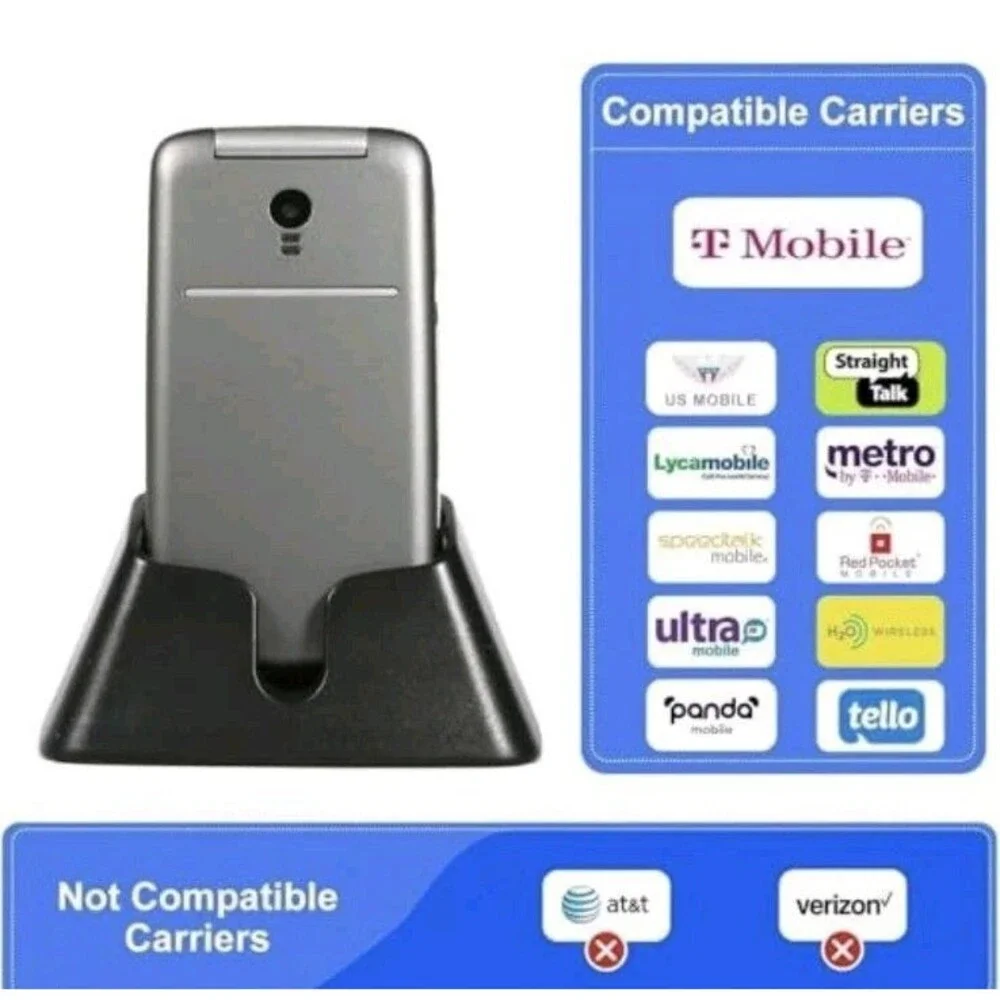 Artfone G3 Pro Grey - 4G LTE Cell Phone for Seniors Unlcoked Flip Phone